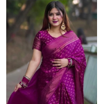 জাপানি সিল্ক আফসান প্রিন্ট[ব্লাউজ পিস সহ] J2025-S14