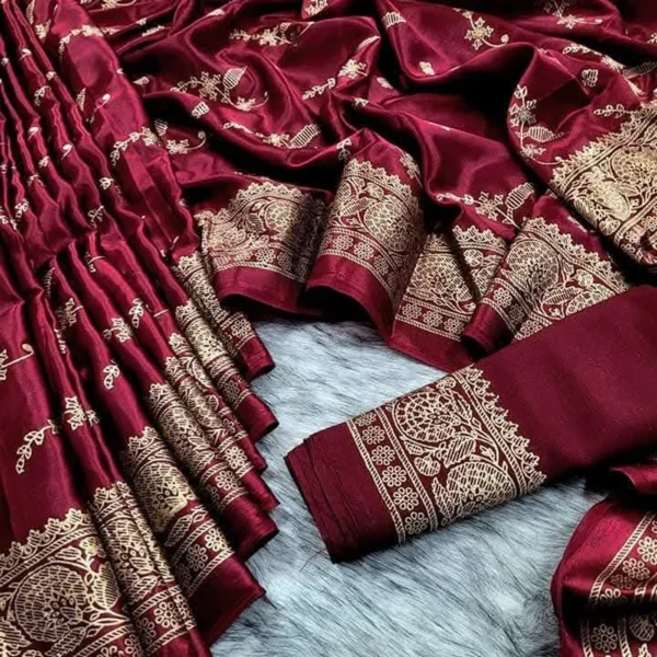 জাপানি সিল্ক আফসান প্রিন্ট[ব্লাউজ পিস সহ] J2025-S09