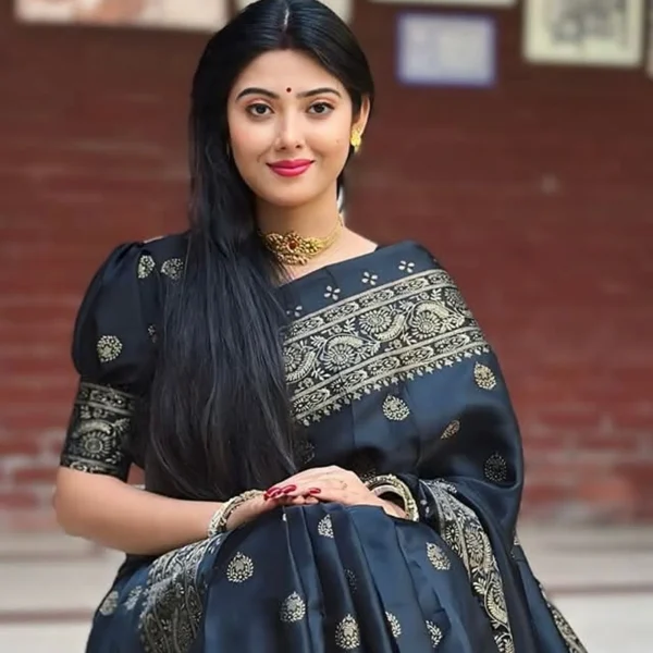 জাপানি সিল্ক আফসান প্রিন্ট[ব্লাউজ পিস সহ] J2025-S07