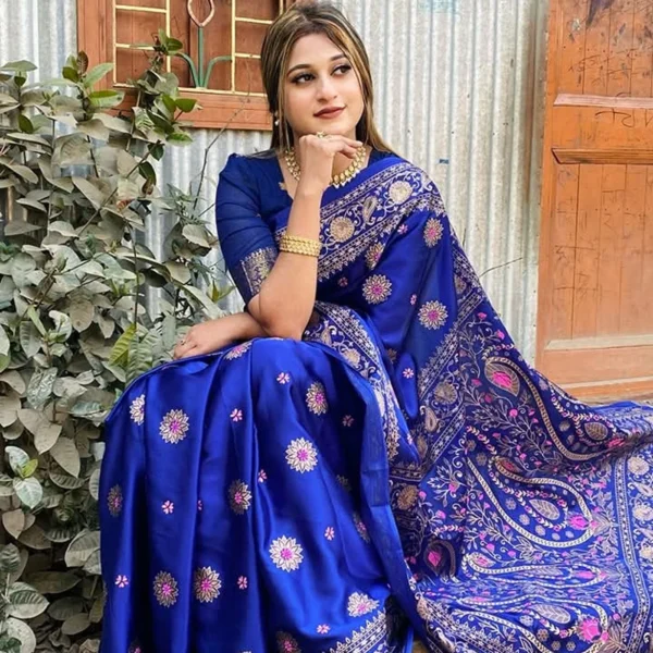 জাপানি সিল্ক আফসান প্রিন্ট[ব্লাউজ পিস সহ] J2025-S05