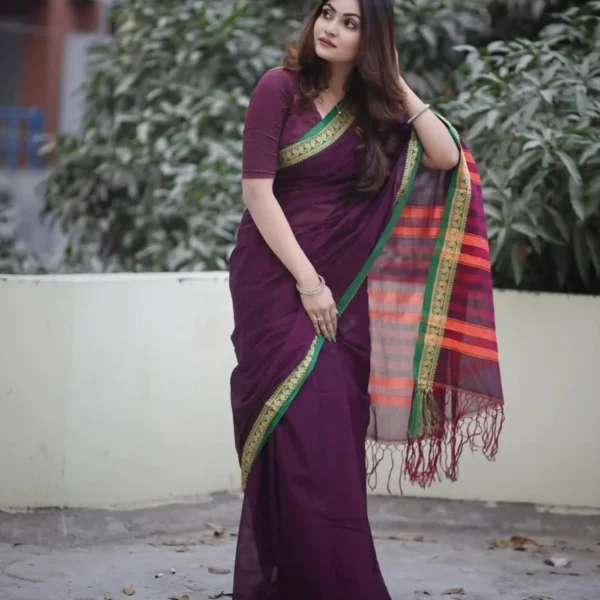 আড়ং কোয়ালিটি পিওর কটন [রানিং ব্লাউজ পিস সহ] C2025-S18