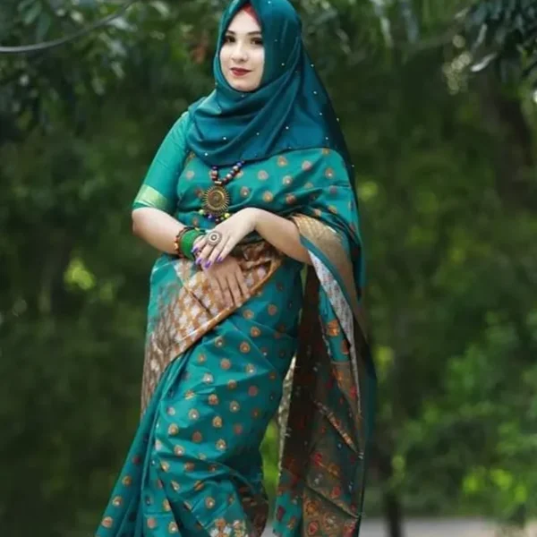 সফ্ট সিল্ক তানচুরি কাতান [ব্লাউজ পিস সহ] K2025-S16