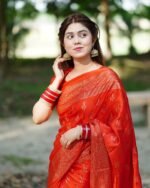 জাপানি সিল্ক আফসান প্রিন্ট[ব্লাউজ পিস সহ] J2025-S20 - Image 3