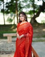 জাপানি সিল্ক আফসান প্রিন্ট[ব্লাউজ পিস সহ] J2025-S20 - Image 2