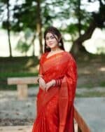জাপানি সিল্ক আফসান প্রিন্ট[ব্লাউজ পিস সহ] J2025-S20
