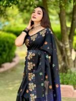 টাঙ্গাইল পিওর কটন বুটিকাজ শাড়ি [রানিং ব্লাউজ পিস সহ] TC2025-S76 - Image 3