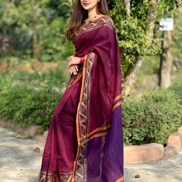 আড়ং কোয়ালিটি পিওর কটন [রানিং ব্লাউজ পিস সহ] C2025-S38