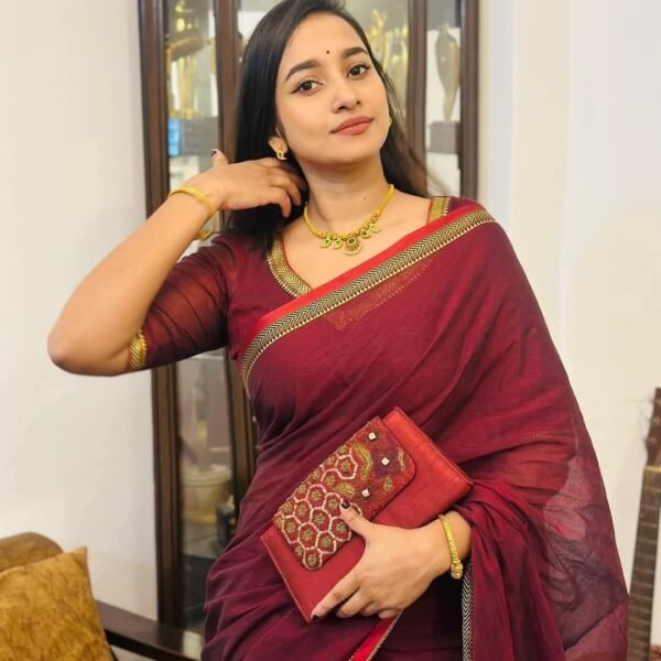 আড়ং কোয়ালিটি পিওর কটন [রানিং ব্লাউজ পিস সহ] C2025-S46