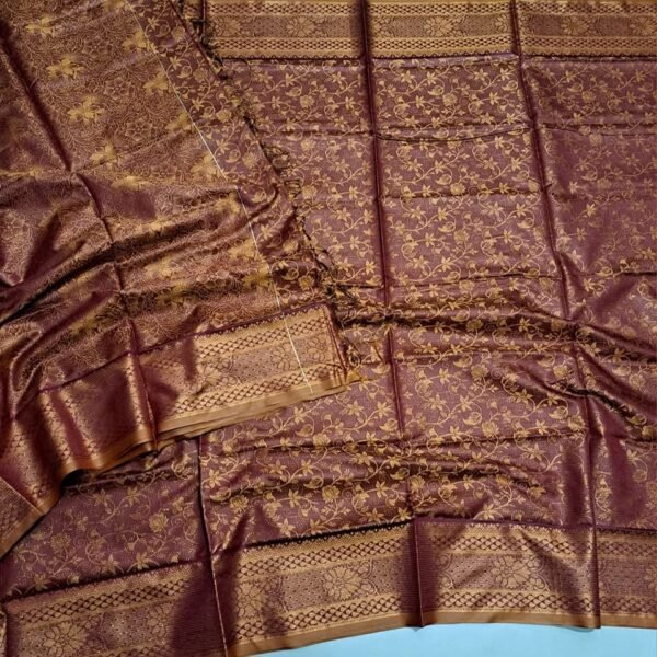 সিল্ক কাঞ্চীপুরম কাতান [ব্লাউজ পিস সহ] Kk2025-S152