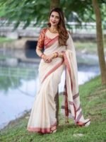 আড়ং কোয়ালিটি পিওর কটন [রানিং ব্লাউজ পিস সহ] C2025-S27 - Image 3