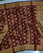 সফ্ট সিল্ক জরি কাজের কাতান [ব্লাউজ পিস সহ] SJK2025-S182