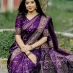 জাপানি সিল্ক আফসান প্রিন্ট[ব্লাউজ পিস সহ] J2025-S175