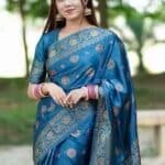 জাপানি সিল্ক আফসান প্রিন্ট[ব্লাউজ পিস সহ] J2025-S180