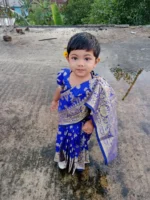 বাচ্চাদের রেডিমেড কাতান শাড়ি [ব্লাউজ সহ] BRKS2025-S183