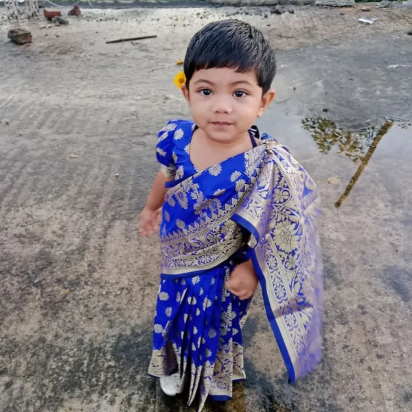 বাচ্চাদের রেডিমেড কাতান শাড়ি [ব্লাউজ সহ] BRKS2025-S183