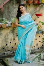 🌸 প্রিমিয়াম টাঙ্গাইল কটন শাড়ি | রানিং ব্লাউজসহ | PTCS-189 - Image 5